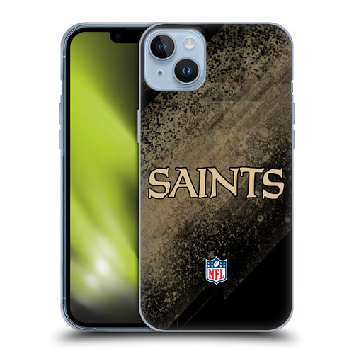 NFL New Orleans Saints Logo Blur Soft Gel Case for Apple iPhone 14 Plus