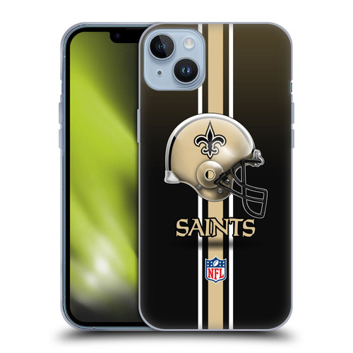NFL New Orleans Saints Logo Helmet Soft Gel Case for Apple iPhone 14 Plus