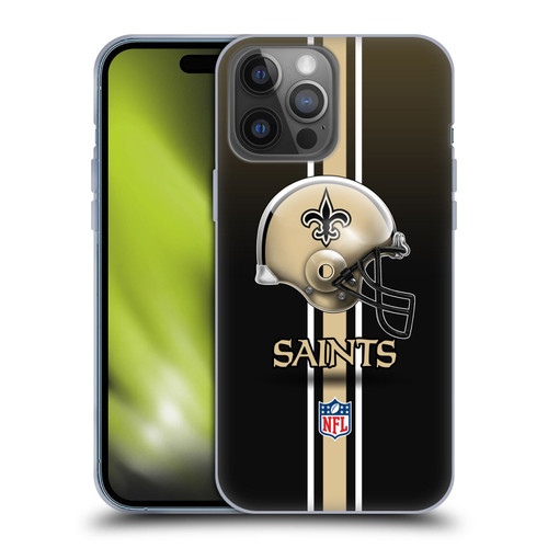 NFL New Orleans Saints Logo Helmet Soft Gel Case for Apple iPhone 14 Pro Max