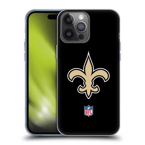 NFL New Orleans Saints Logo Plain Soft Gel Case for Apple iPhone 14 Pro Max