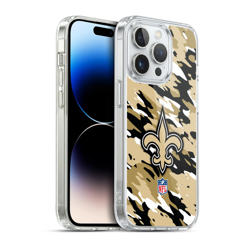 NFL New Orleans Saints Logo Camou Soft Gel Case for Apple iPhone 14 Pro & MagSafe