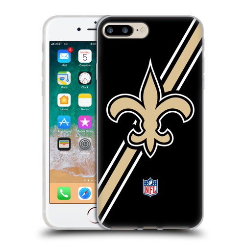 NFL New Orleans Saints Logo Stripes Soft Gel Case for Apple iPhone 7 Plus / iPhone 8 Plus