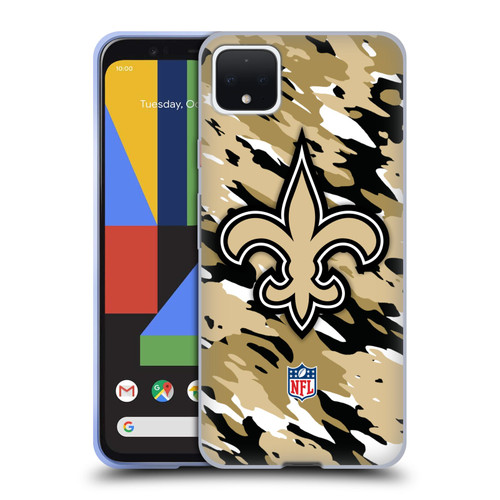 NFL New Orleans Saints Logo Camou Soft Gel Case for Google Pixel 4 XL