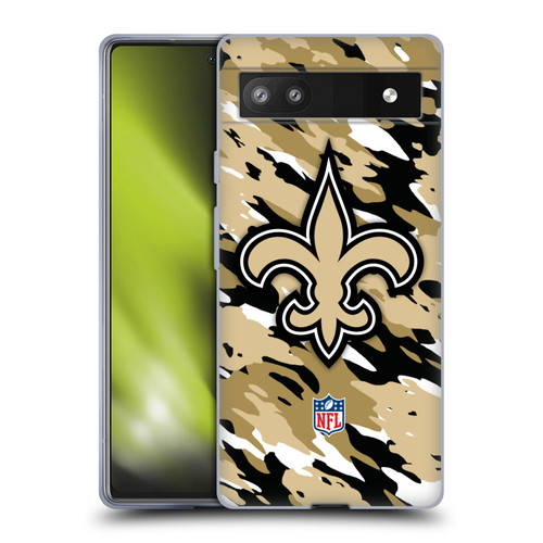 NFL New Orleans Saints Logo Camou Soft Gel Case for Google Pixel 6a