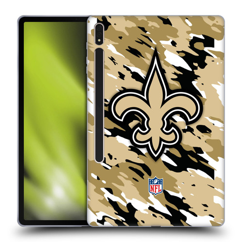 NFL New Orleans Saints Logo Camou Soft Gel Case for Samsung Galaxy Tab S8 Plus