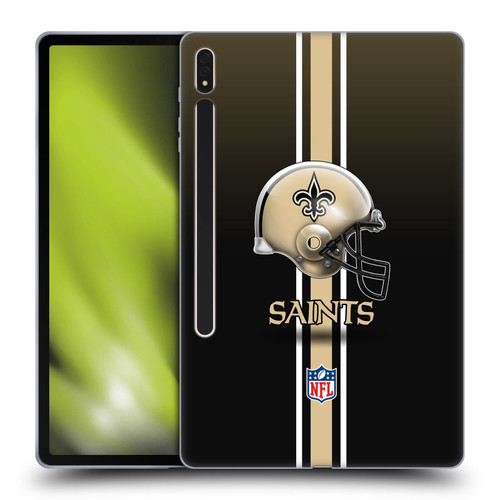 NFL New Orleans Saints Logo Helmet Soft Gel Case for Samsung Galaxy Tab S8 Plus