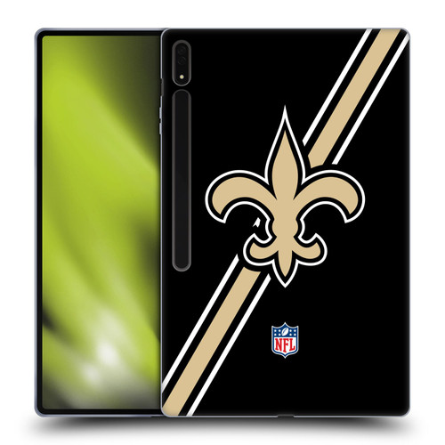 NFL New Orleans Saints Logo Stripes Soft Gel Case for Samsung Galaxy Tab S8 Ultra