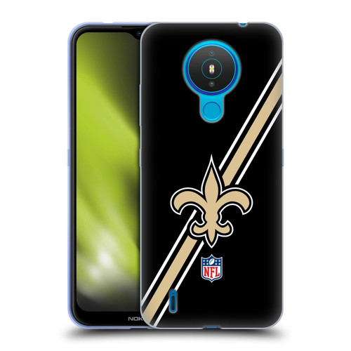 NFL New Orleans Saints Logo Stripes Soft Gel Case for Nokia 1.4