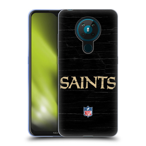 NFL New Orleans Saints Logo Distressed Look Soft Gel Case for Nokia 5.3