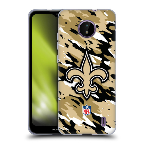NFL New Orleans Saints Logo Camou Soft Gel Case for Nokia C10 / C20