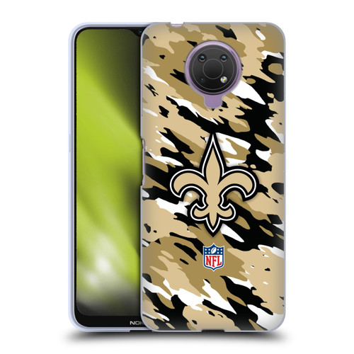 NFL New Orleans Saints Logo Camou Soft Gel Case for Nokia G10