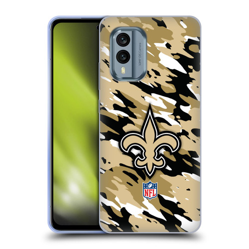 NFL New Orleans Saints Logo Camou Soft Gel Case for Nokia X30