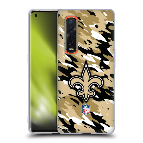 NFL New Orleans Saints Logo Camou Soft Gel Case for OPPO Find X2 Pro 5G