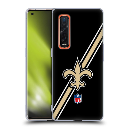 NFL New Orleans Saints Logo Stripes Soft Gel Case for OPPO Find X2 Pro 5G