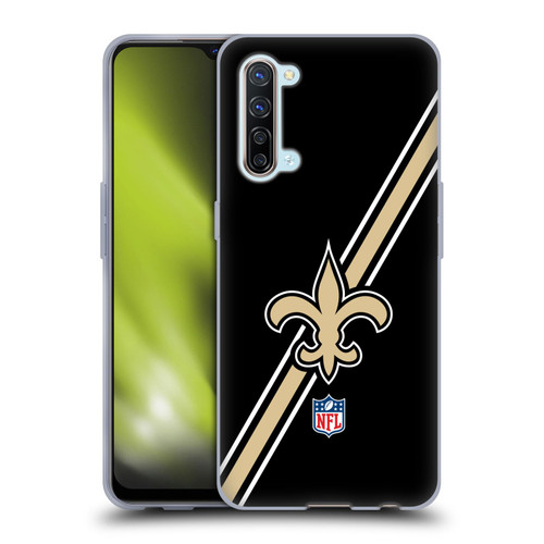 NFL New Orleans Saints Logo Stripes Soft Gel Case for OPPO Find X2 Lite 5G