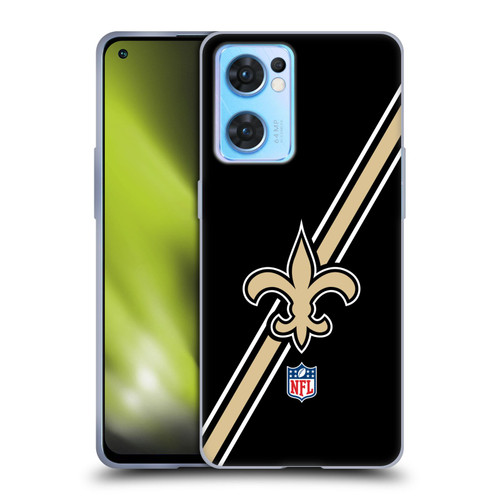 NFL New Orleans Saints Logo Stripes Soft Gel Case for OPPO Reno7 5G / Find X5 Lite