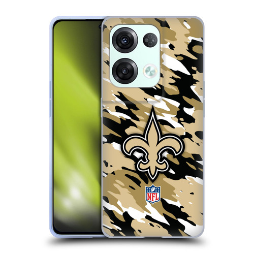 NFL New Orleans Saints Logo Camou Soft Gel Case for OPPO Reno8 Pro