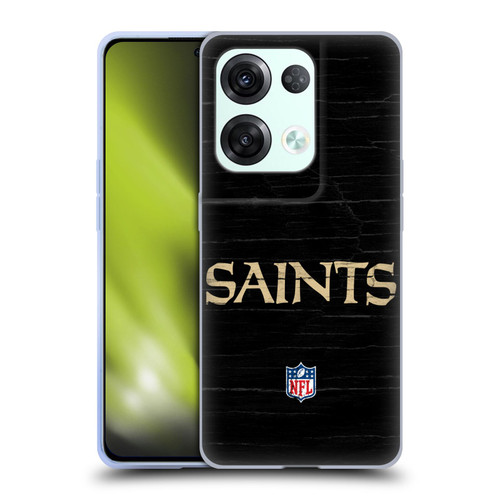NFL New Orleans Saints Logo Distressed Look Soft Gel Case for OPPO Reno8 Pro