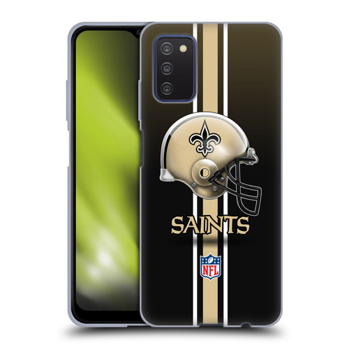 NFL New Orleans Saints Logo Helmet Soft Gel Case for Samsung Galaxy A03s (2021)