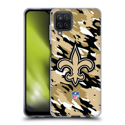 NFL New Orleans Saints Logo Camou Soft Gel Case for Samsung Galaxy A12 (2020)