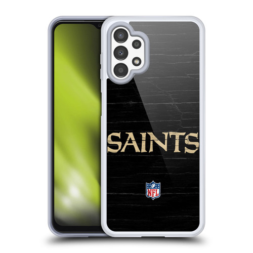 NFL New Orleans Saints Logo Distressed Look Soft Gel Case for Samsung Galaxy A13 (2022)