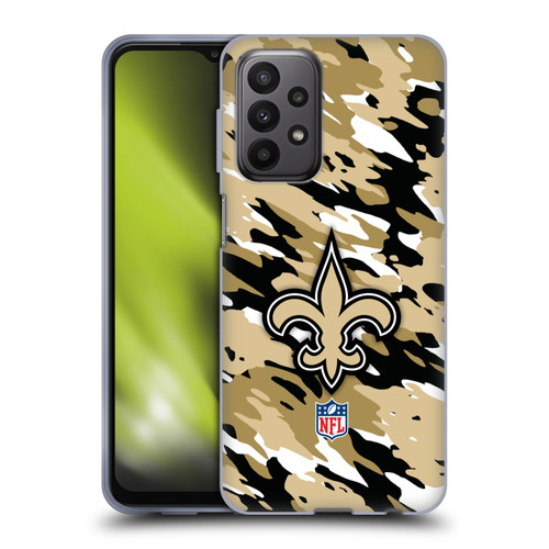 NFL New Orleans Saints Logo Camou Soft Gel Case for Samsung Galaxy A23 / 5G (2022)