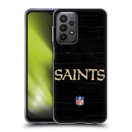 NFL New Orleans Saints Logo Distressed Look Soft Gel Case for Samsung Galaxy A23 / 5G (2022)