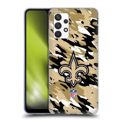 NFL New Orleans Saints Logo Camou Soft Gel Case for Samsung Galaxy A32 (2021)