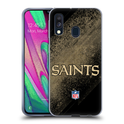 NFL New Orleans Saints Logo Blur Soft Gel Case for Samsung Galaxy A40 (2019)
