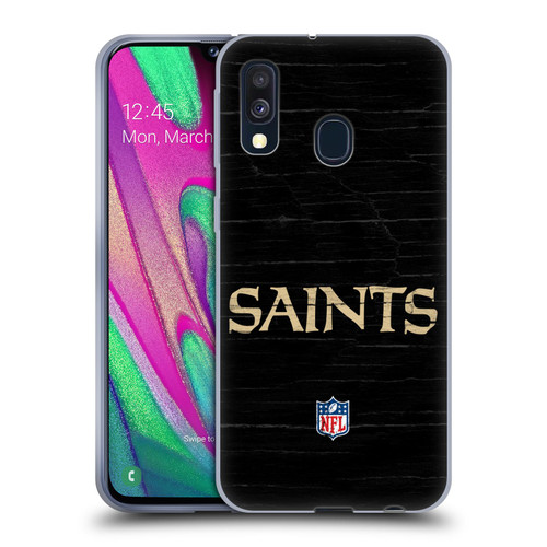 NFL New Orleans Saints Logo Distressed Look Soft Gel Case for Samsung Galaxy A40 (2019)