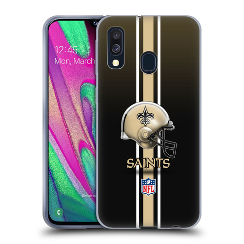 NFL New Orleans Saints Logo Helmet Soft Gel Case for Samsung Galaxy A40 (2019)