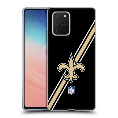 NFL New Orleans Saints Logo Stripes Soft Gel Case for Samsung Galaxy S10 Lite