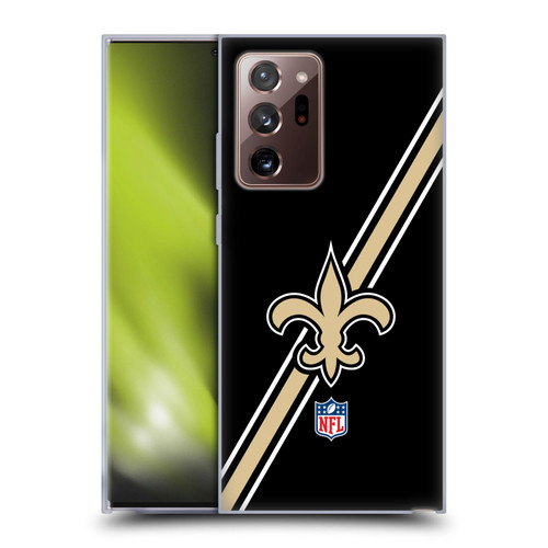 NFL New Orleans Saints Logo Stripes Soft Gel Case for Samsung Galaxy Note20 Ultra / 5G