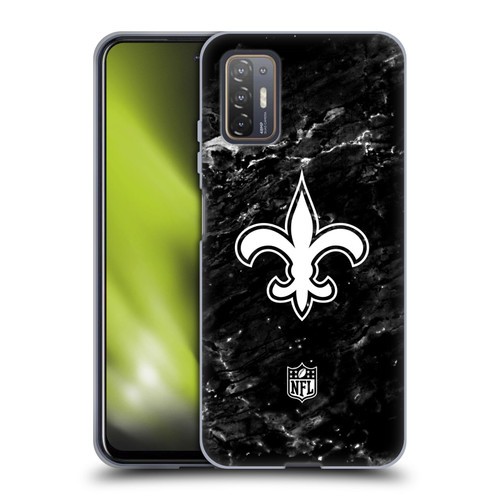 NFL New Orleans Saints Artwork Marble Soft Gel Case for HTC Desire 21 Pro 5G