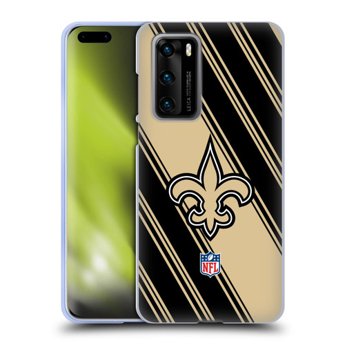NFL New Orleans Saints Artwork Stripes Soft Gel Case for Huawei P40 5G