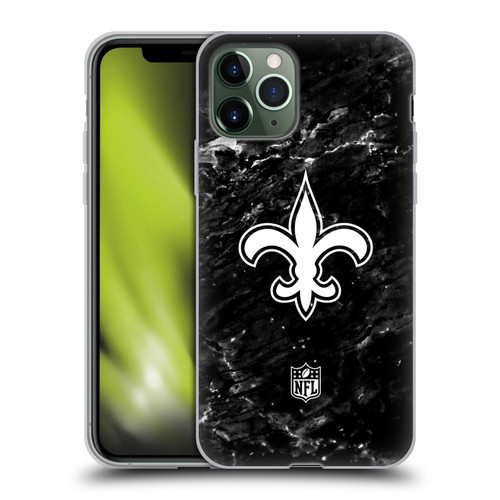 NFL New Orleans Saints Artwork Marble Soft Gel Case for Apple iPhone 11 Pro