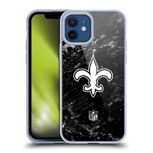 NFL New Orleans Saints Artwork Marble Soft Gel Case for Apple iPhone 12 / iPhone 12 Pro