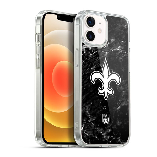 NFL New Orleans Saints Artwork Marble Soft Gel Case for Apple iPhone 12 / iPhone 12 Pro & MagSafe