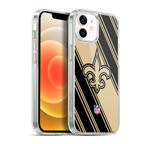 NFL New Orleans Saints Artwork Stripes Soft Gel Case for Apple iPhone 12 / iPhone 12 Pro & MagSafe