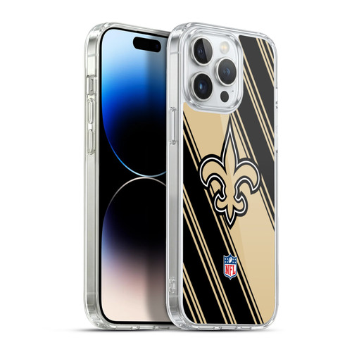 NFL New Orleans Saints Artwork Stripes Soft Gel Case for Apple iPhone 13 Pro Max & MagSafe