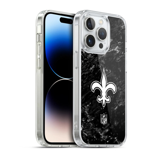 NFL New Orleans Saints Artwork Marble Soft Gel Case for Apple iPhone 13 Pro & MagSafe