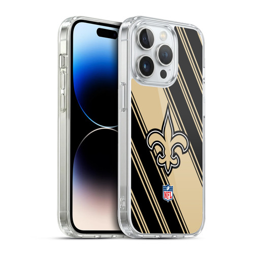 NFL New Orleans Saints Artwork Stripes Soft Gel Case for Apple iPhone 13 Pro & MagSafe