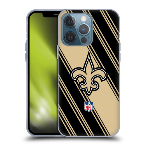NFL New Orleans Saints Artwork Stripes Soft Gel Case for Apple iPhone 13 Pro