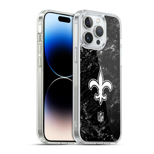 NFL New Orleans Saints Artwork Marble Soft Gel Case for Apple iPhone 14 Pro Max & MagSafe
