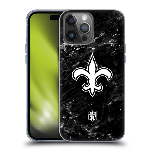 NFL New Orleans Saints Artwork Marble Soft Gel Case for Apple iPhone 14 Pro Max
