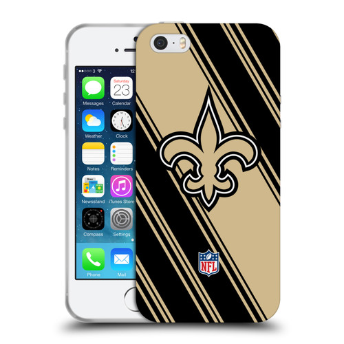 NFL New Orleans Saints Artwork Stripes Soft Gel Case for Apple iPhone 5 / 5s / iPhone SE 2016