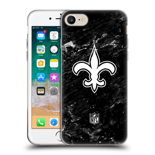 NFL New Orleans Saints Artwork Marble Soft Gel Case for Apple iPhone 7 / 8 / SE 2020 & 2022