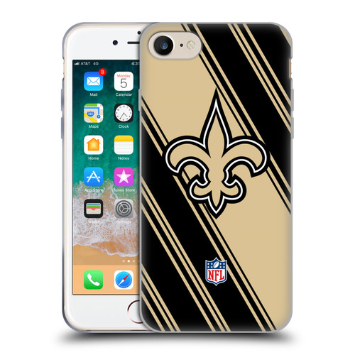 NFL New Orleans Saints Artwork Stripes Soft Gel Case for Apple iPhone 7 / 8 / SE 2020 & 2022
