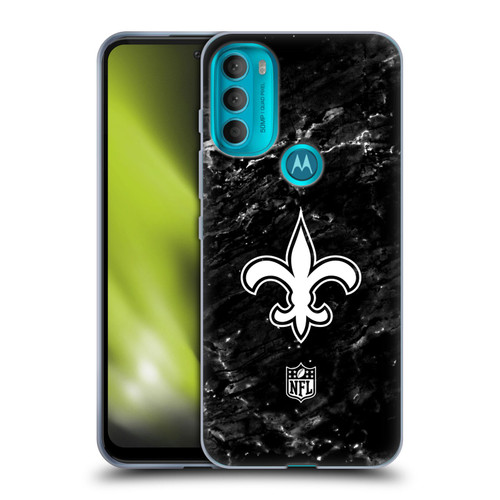 NFL New Orleans Saints Artwork Marble Soft Gel Case for Motorola Moto G71 5G