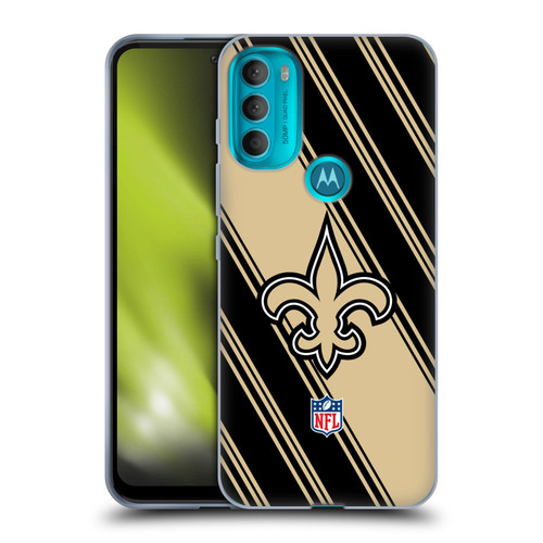 NFL New Orleans Saints Artwork Stripes Soft Gel Case for Motorola Moto G71 5G